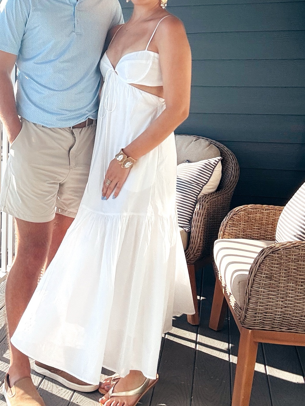 Bardot White Maxi Dress with Cutout Bodice - Picture 6 of 6
